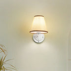 French Style 1-Light Wall Sconce - Elegant Iron Frame & Fabric Shade 1