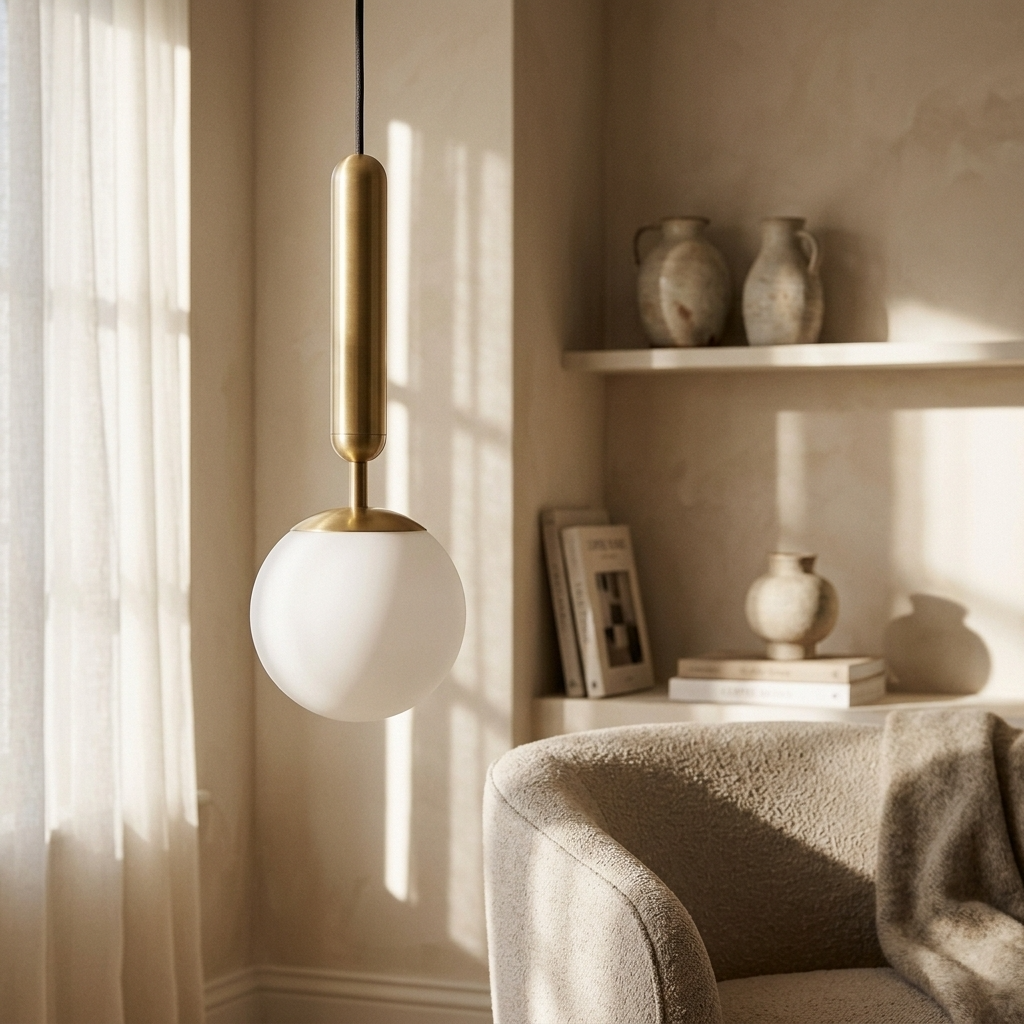 Frosted Globe Pendant Light - Soft Diffused Illumination for Kitchens 2