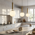 Frosted Globe Pendant Light - Soft Diffused Illumination for Kitchens 4
