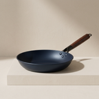Frying Pan with Wooden Handle for Gas and Induction Cooktops