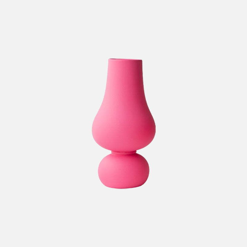 Fuchsia Abstract Ceramic Vase – Elegant Pink Decorative Vase with Glazed Finish and Modern Design 0