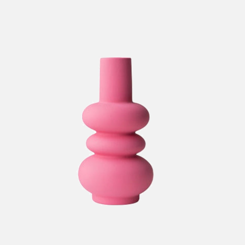 Fuchsia Abstract Ceramic Vase – Elegant Pink Decorative Vase with Glazed Finish and Modern Design 4