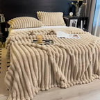 Fur Blanket - Luxurious Soft Throw with Rabbit Fur Look-Blanket-Homely Dreams-Khaki-100 x 150cm/39.37 x 59.05inch-Homely Dreams