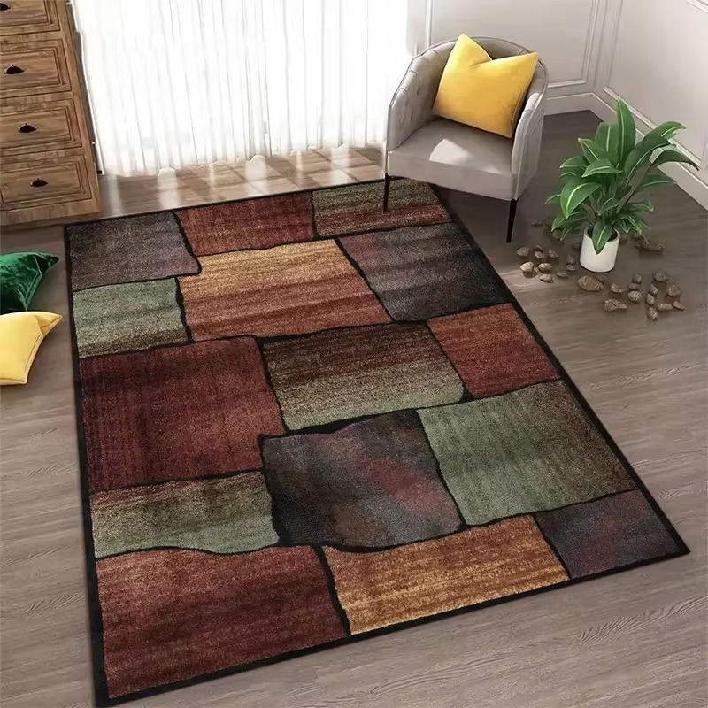Geometric Area Rug - Washable, Non-Slip Design for Living Room Decor 1