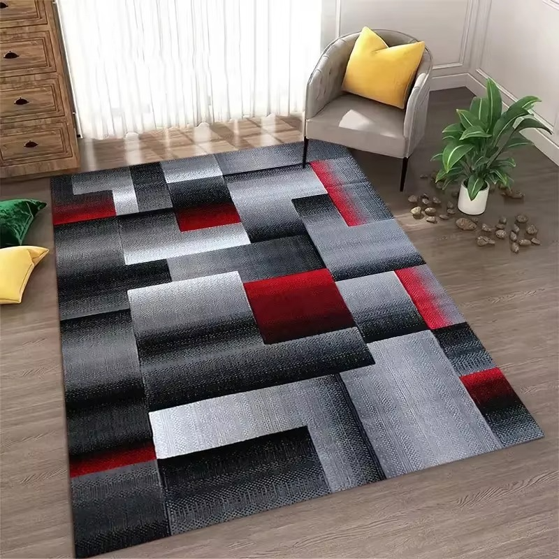 Geometric Area Rug - Washable, Non-Slip Design for Living Room Decor 3