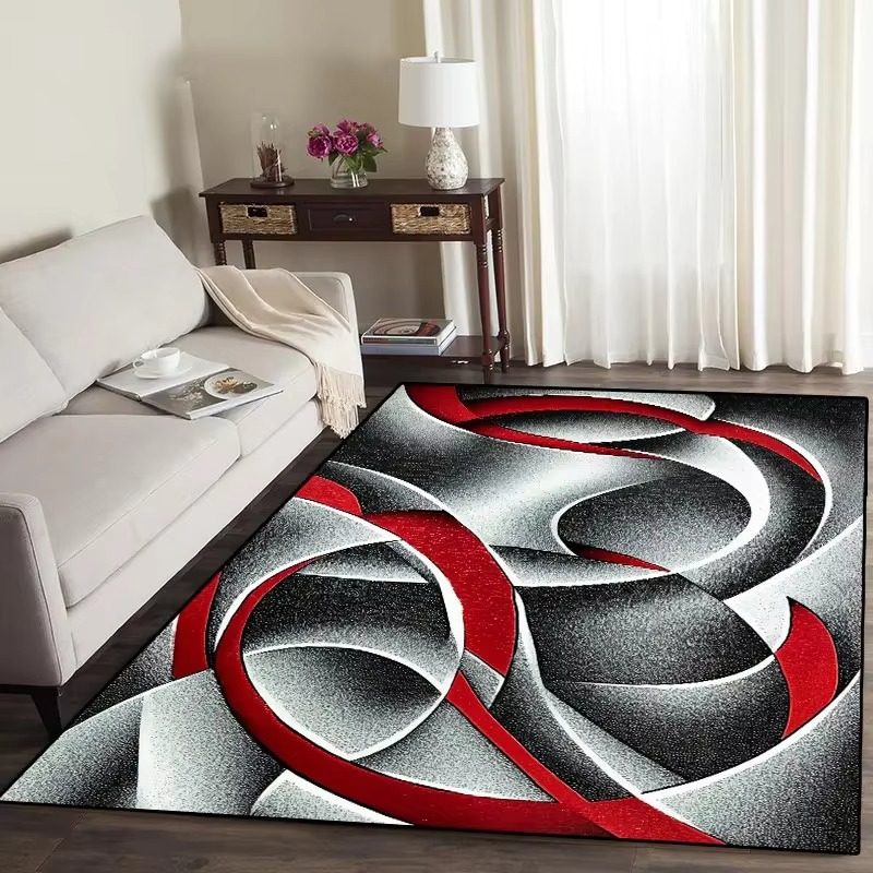 Geometric Area Rug - Washable, Non-Slip Design for Living Room Decor 4