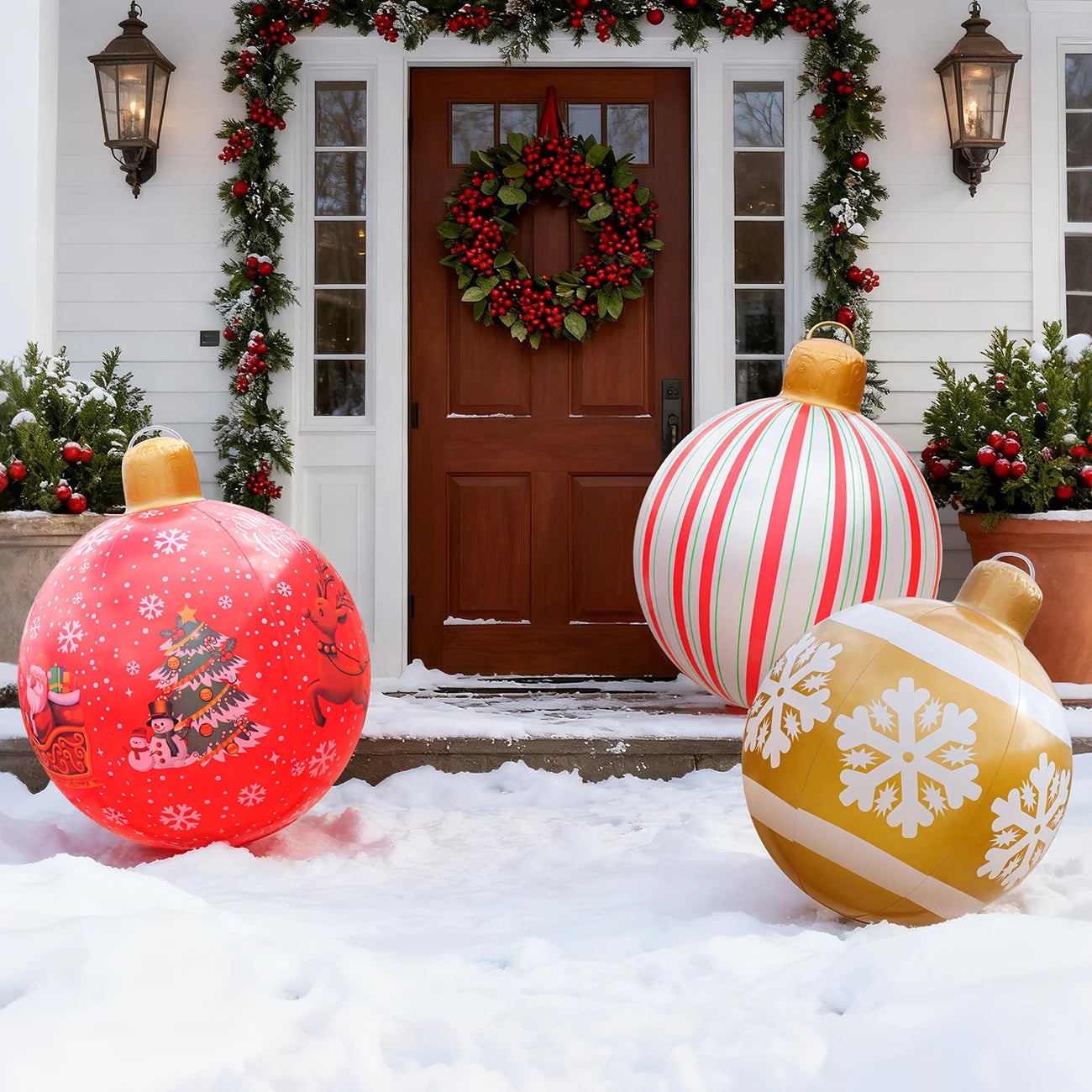 Giant Inflatable Christmas Ornaments - Durable Outdoor Holiday Decor 4