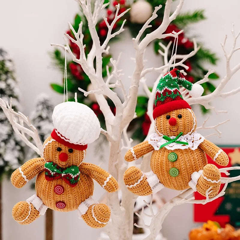 Gingerbread Man Christmas Ornament - Soft Textile Tree Decoration 3