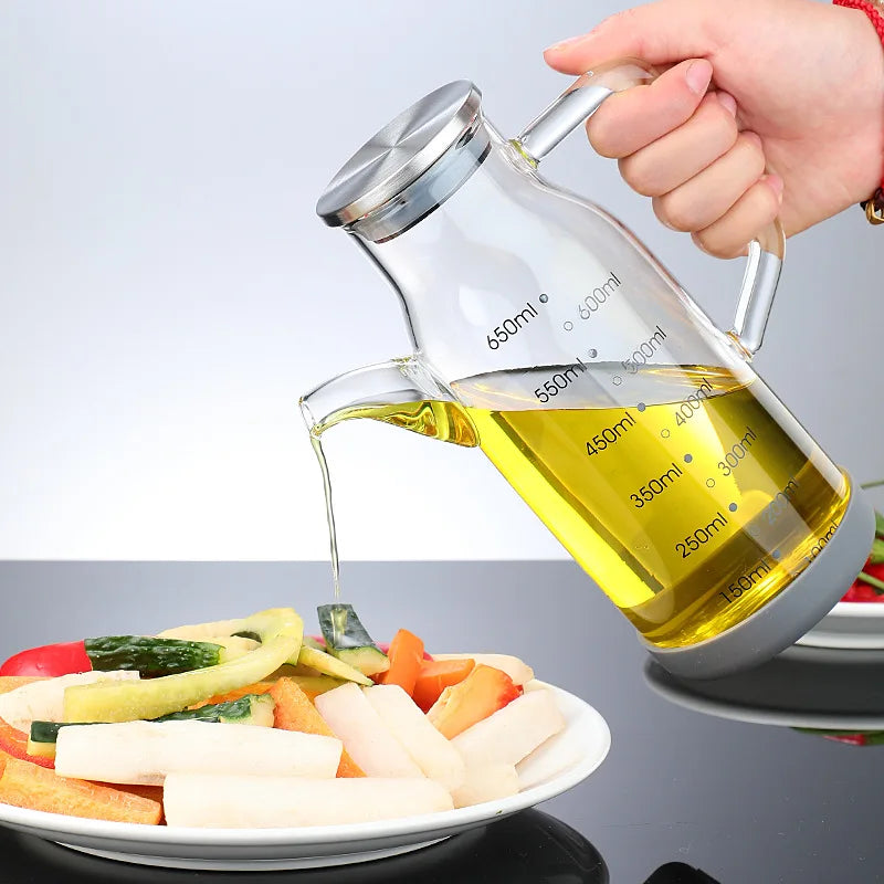 Glass Olive Oil Dispenser Bottle - Precise Measuring & Stylish Design 3