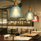 Glass Pendant Light - Artistic Flower Design with Adjustable Height 3