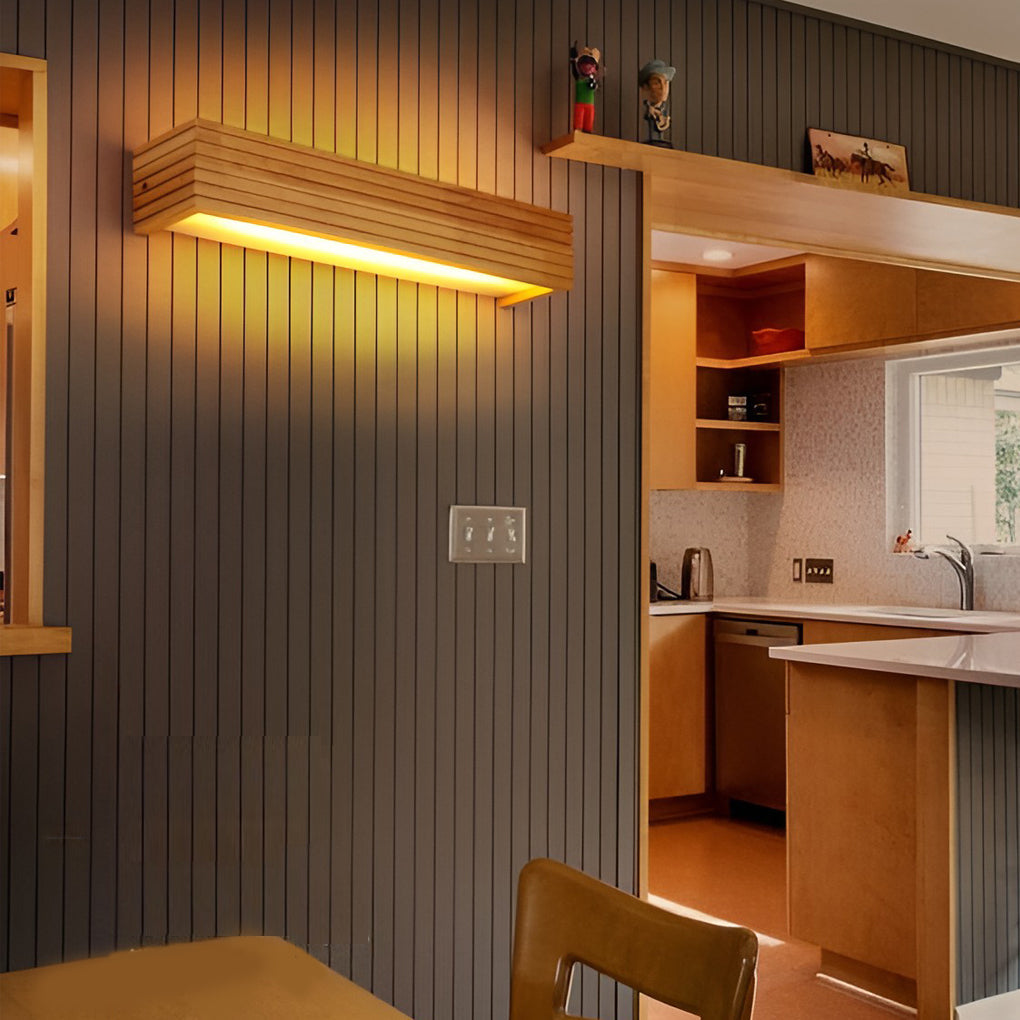 Glow Wall Sconce - Natural Wood Design with Warm LED Lighting 3