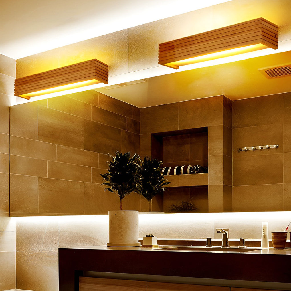Glow Wall Sconce - Natural Wood Design with Warm LED Lighting 4