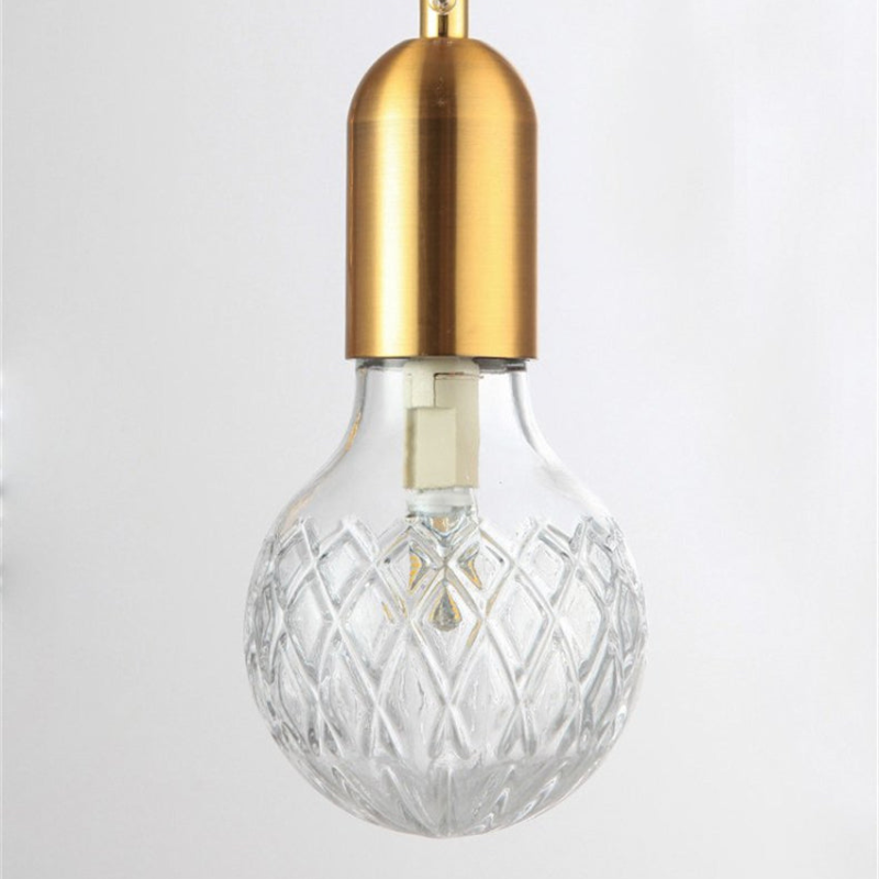Gold LED Pendant Light with Adjustable Cord and Cut Glass Bulb – Elegant Kitchen Pendant Lighting for Luxurious Ambiance 0
