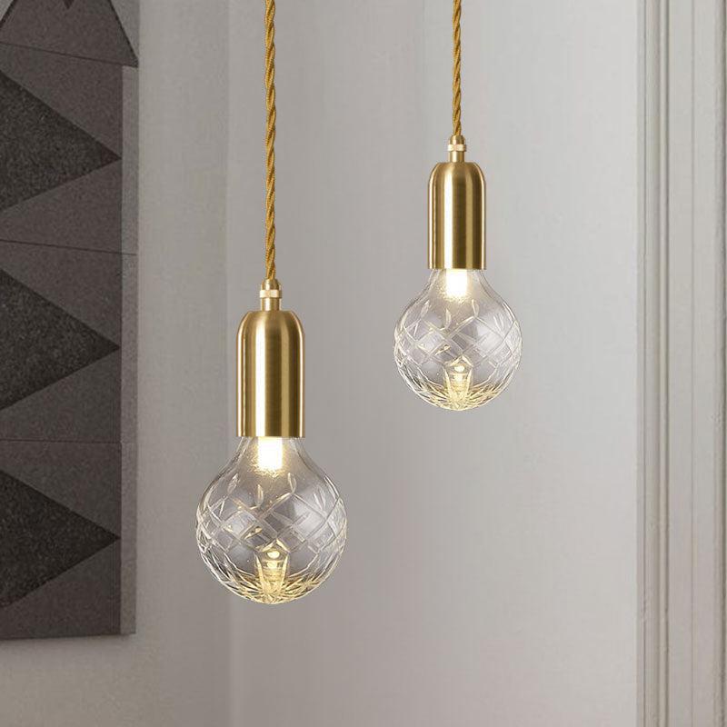 Gold LED Pendant Light with Adjustable Cord and Cut Glass Bulb – Elegant Kitchen Pendant Lighting for Luxurious Ambiance 1
