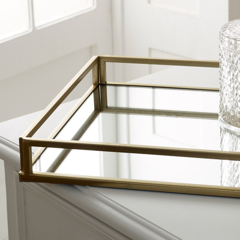 Gold Mirrored Cocktail Tray - Elegant Display & Versatile Serving 1