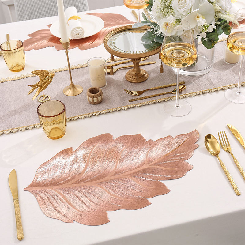 Gold Placemat - Elegant 3D Design PVC Table Mat for Any Occasion 8