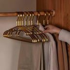 Gold Plated Metal Clothes Hangers - Non-Slip Set of 10 for Coats & Dresses 1