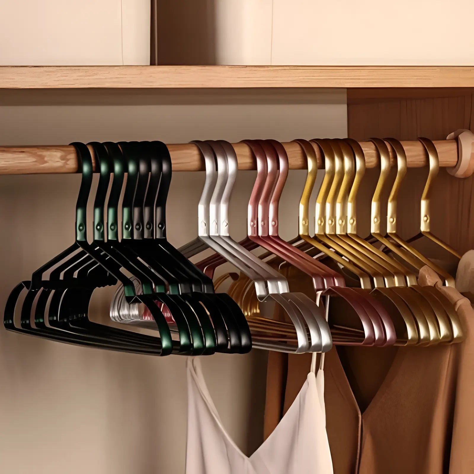 Gold Plated Metal Clothes Hangers - Non-Slip Set of 10 for Coats & Dresses 2