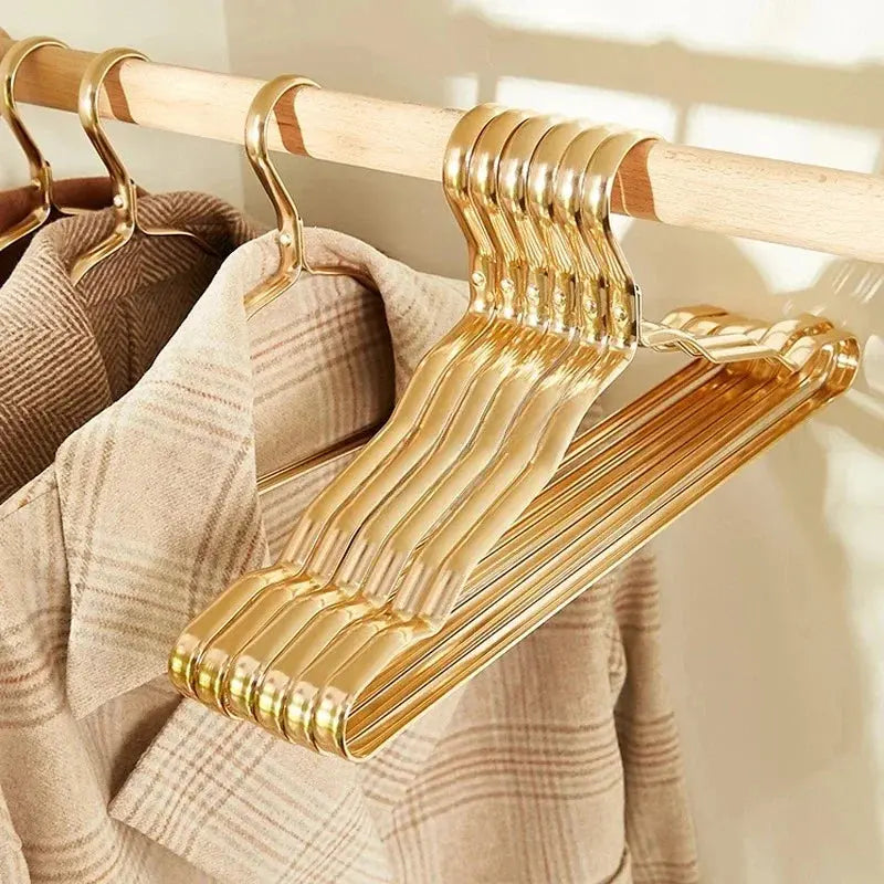 Gold Plated Metal Clothes Hangers - Non-Slip Set of 10 for Coats & Dresses 4