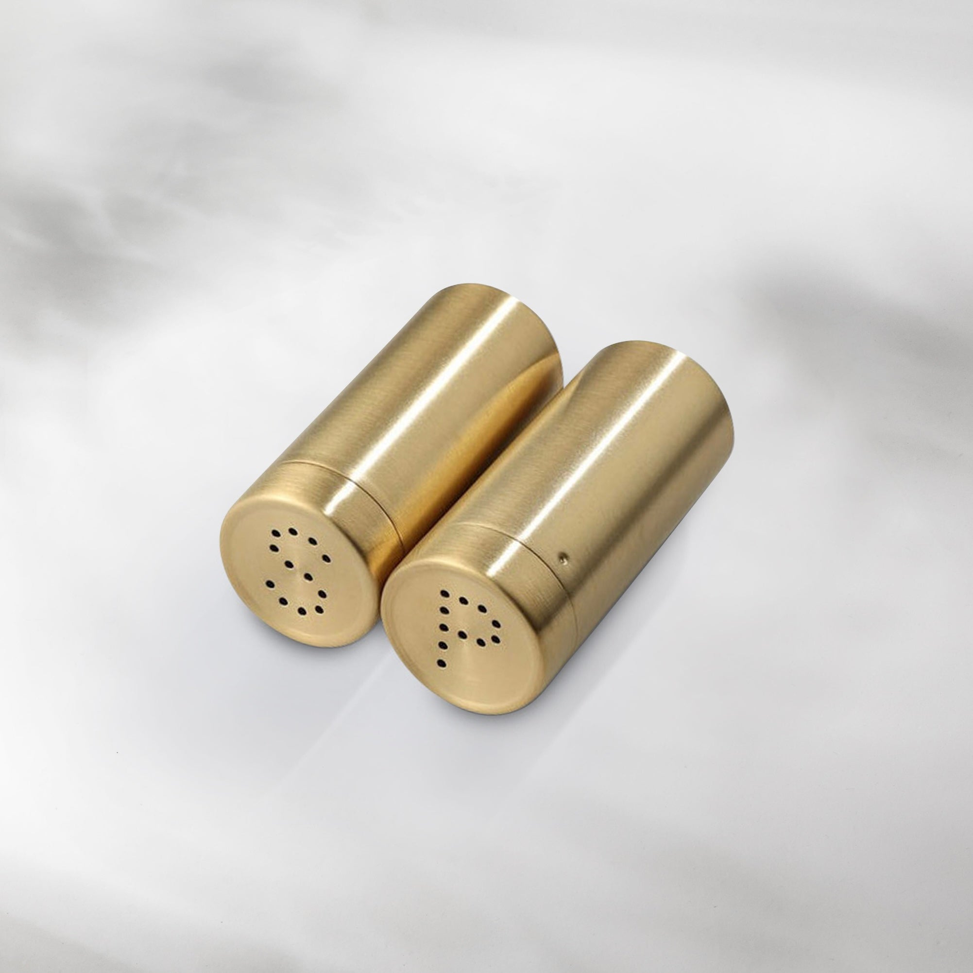 Gold Stainless Steel Salt and Pepper Shakers - Elegant, Durable Design 0