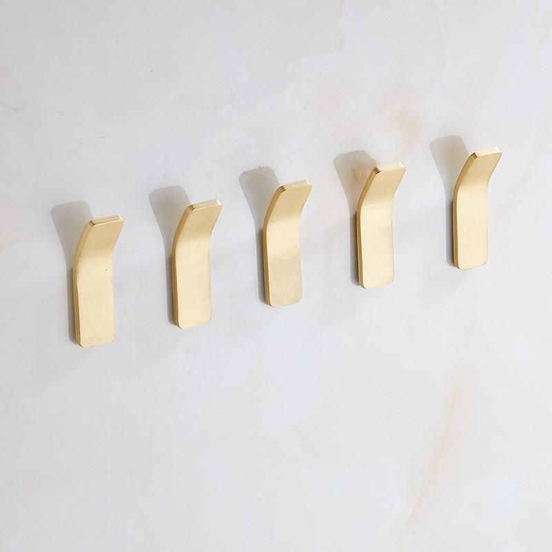 Golden Brass Coat Hooks for Wall - Elegant & Durable Storage Solution 0