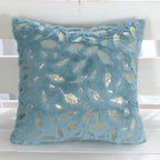 Golden Leaf Velvet Cushion Covers - Soft, Elegant Design for Sofa & Couch 11