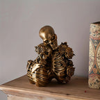 Gothic Skeleton Couple Figurine - Vintage Resin Decor 8 7