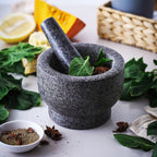 Granite Mortar and Pestle Set – Durable Natural Stone for Effortless Grinding, Perfect Kitchen Essential, Handcrafted Quality 0