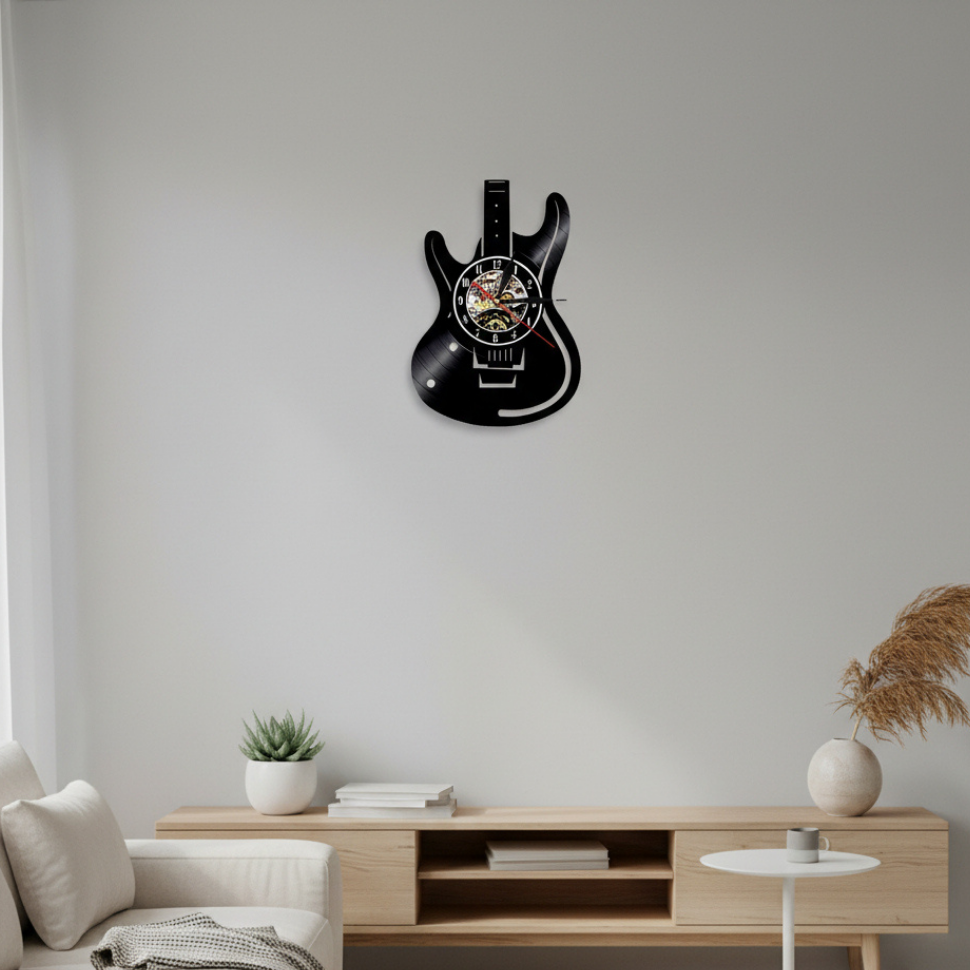 Guitar Vinyl Wall Clock - Unique Vintage Design for Music Lovers 5