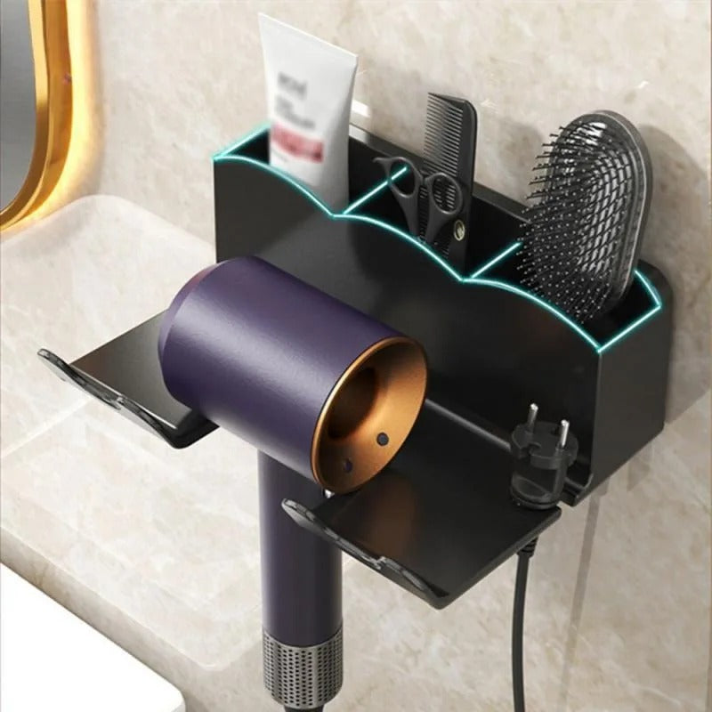 Hair Tool Organizer - Wall Mount Hair Dryer Holder with Heat-Resistant Design 0