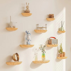 Half-Round Floating Shelf - Stylish Wall Storage Solution in Natural Wood 7