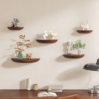 Half-Round Floating Wood Shelf - Stylish Space-Saving Wall Shelf 0