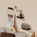 Half-Round Floating Wood Shelf - Stylish Space-Saving Wall Shelf 2