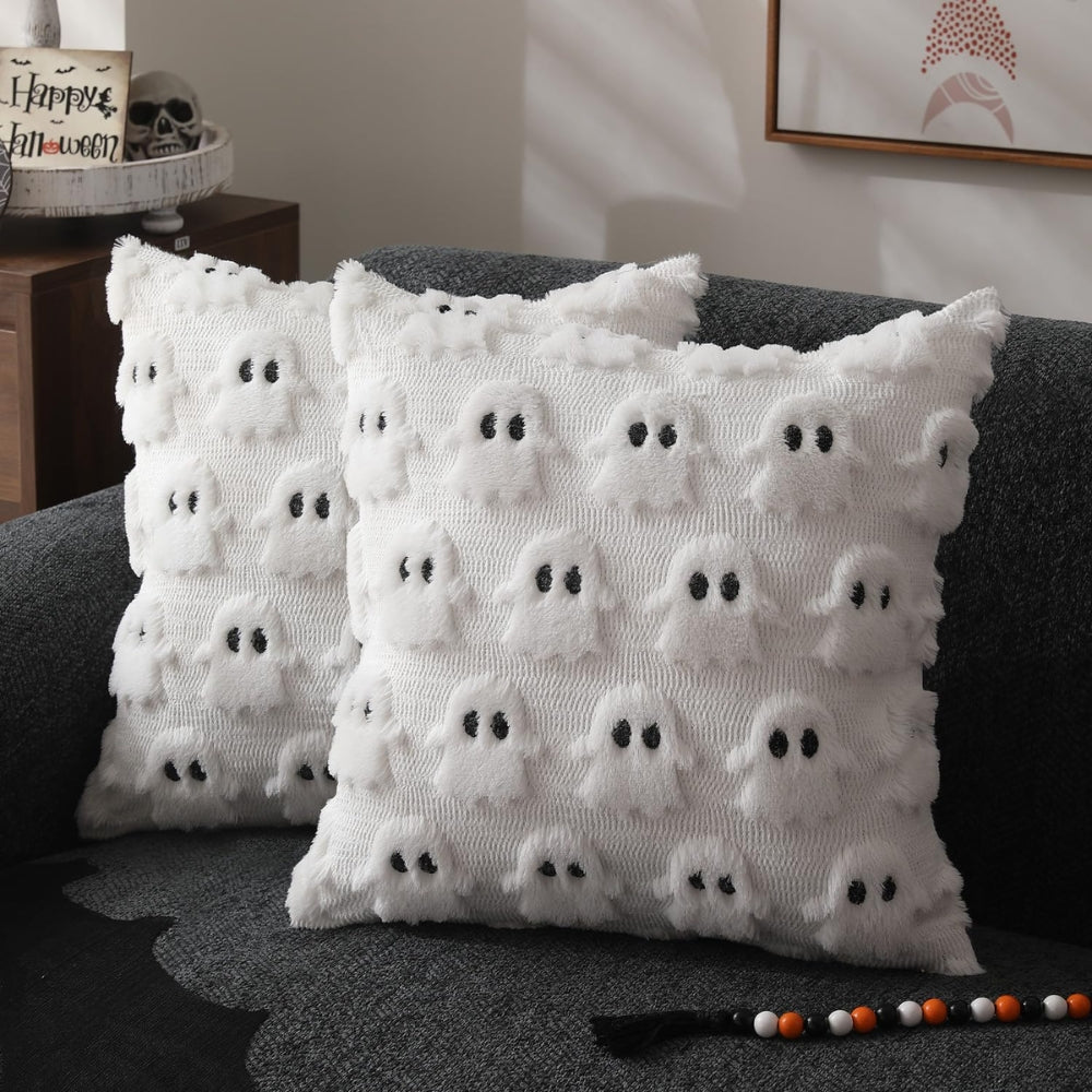 Halloween Ghost Cushion Cover - Soft 3D Design for Sofa & Bed 1