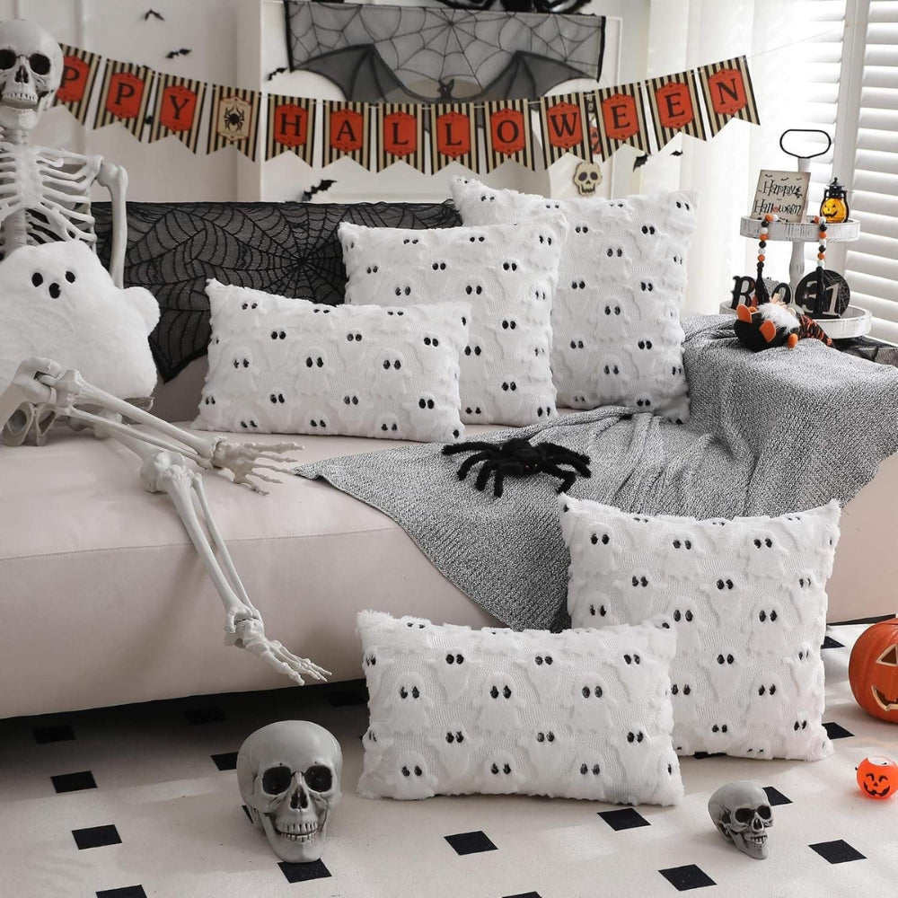 Halloween Ghost Cushion Cover - Soft 3D Design for Sofa & Bed 2
