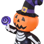 Halloween Inflatable Pumpkin Skeleton - LED Lights & Quick Inflation 4