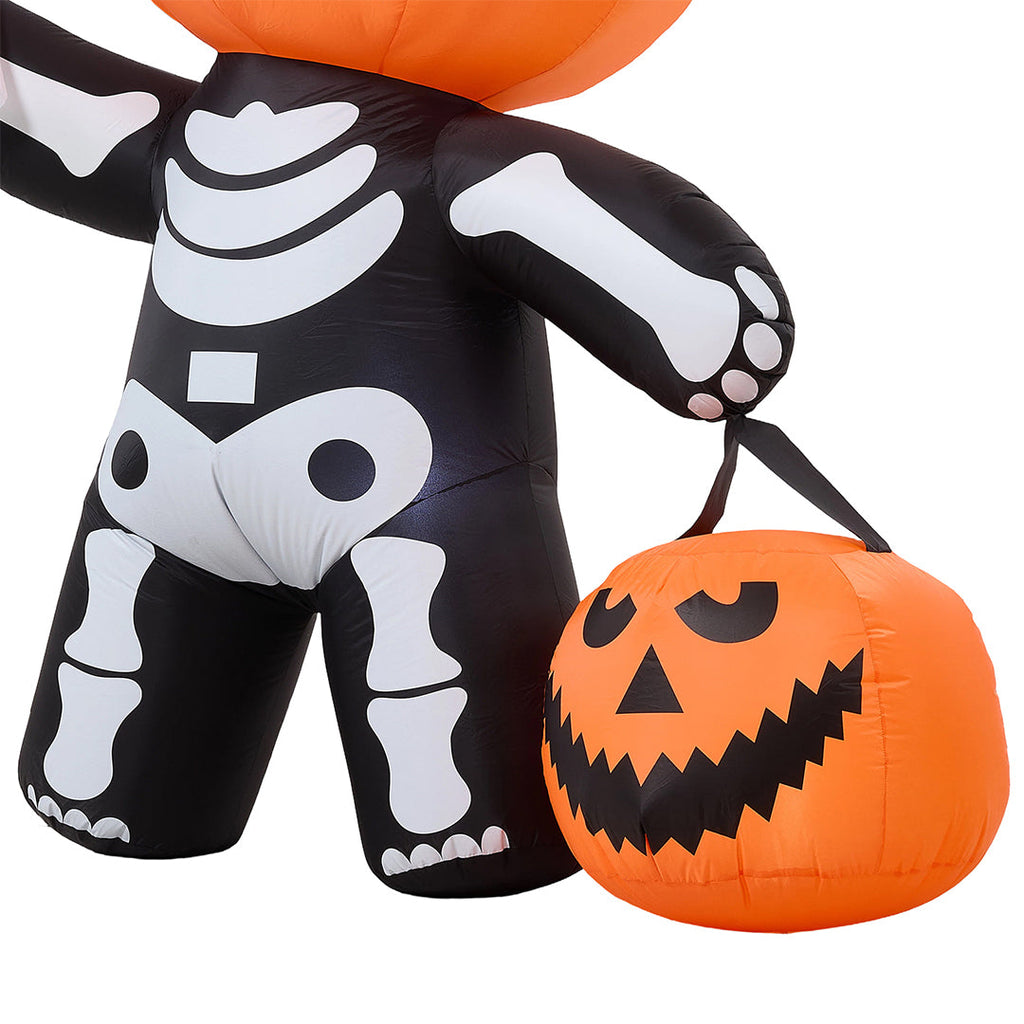 Halloween Inflatable Pumpkin Skeleton - LED Lights & Quick Inflation 5