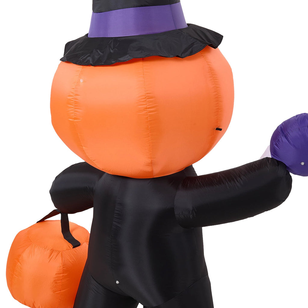 Halloween Inflatable Pumpkin Skeleton - LED Lights & Quick Inflation 6