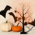 Halloween LED Birch Tree - 24 Orange & Purple Lights for Indoor Decoration 2