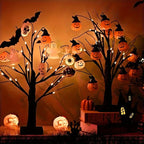 Halloween LED Birch Tree - 24 Orange & Purple Lights for Indoor Decoration 4