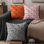 Halloween Pillow Covers 20x20 Inch Set of 2 Soft Plush Ghost Design 3