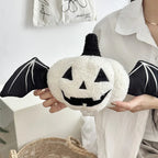Halloween Pumpkin Pillow - Soft Plush Bat Wing Decor for Cozy Style 3