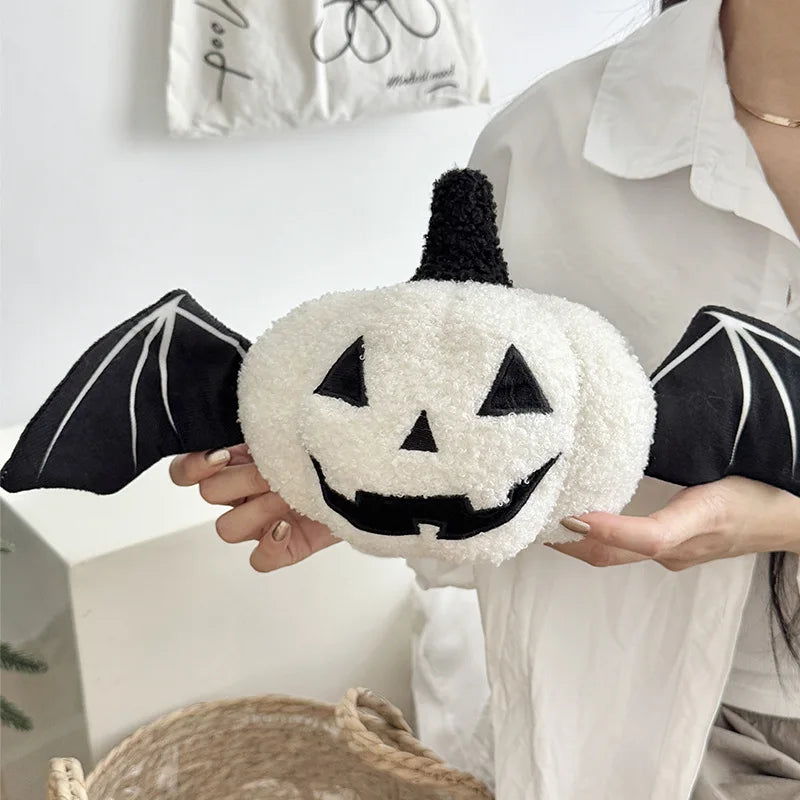 Halloween Pumpkin Pillow - Soft Plush Bat Wing Decor for Cozy Style 3