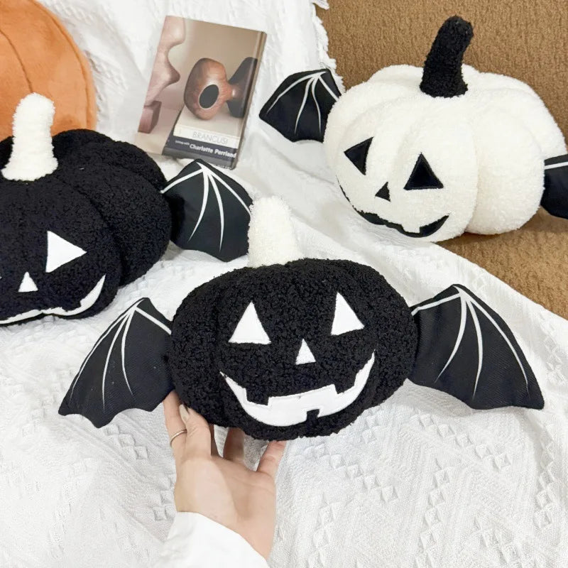 Halloween Pumpkin Pillow - Soft Plush Bat Wing Decor for Cozy Style 5