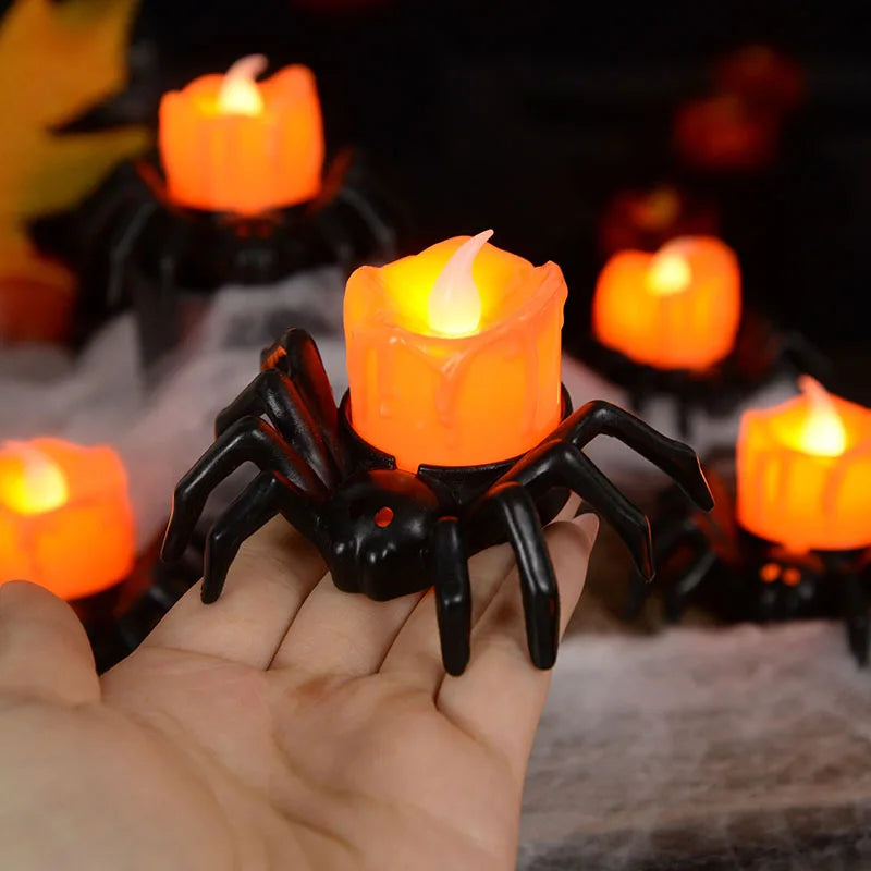 Halloween Spider LED Candle - Flameless Indoor Decoration for Spooky Ambiance 3