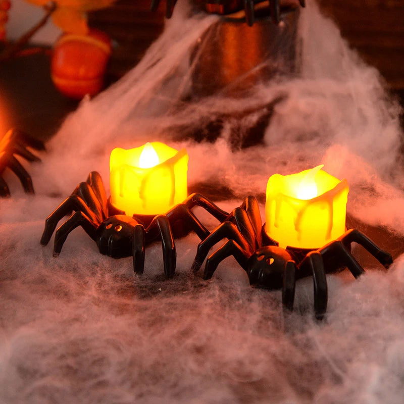 Halloween Spider LED Candle - Flameless Indoor Decoration for Spooky Ambiance 4