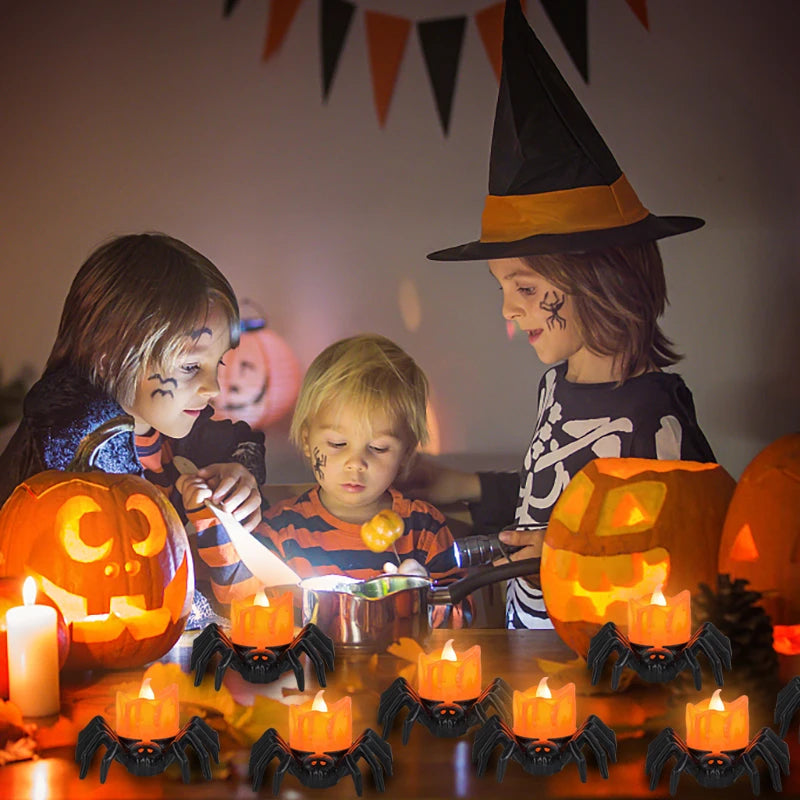 Halloween Spider LED Candle - Flameless Indoor Decoration for Spooky Ambiance 7