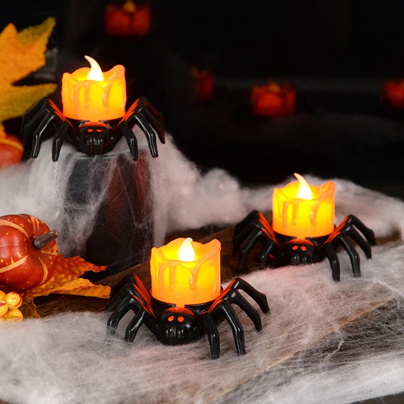 Halloween Spider LED Candle - Flameless Indoor Decoration for Spooky Ambiance 8