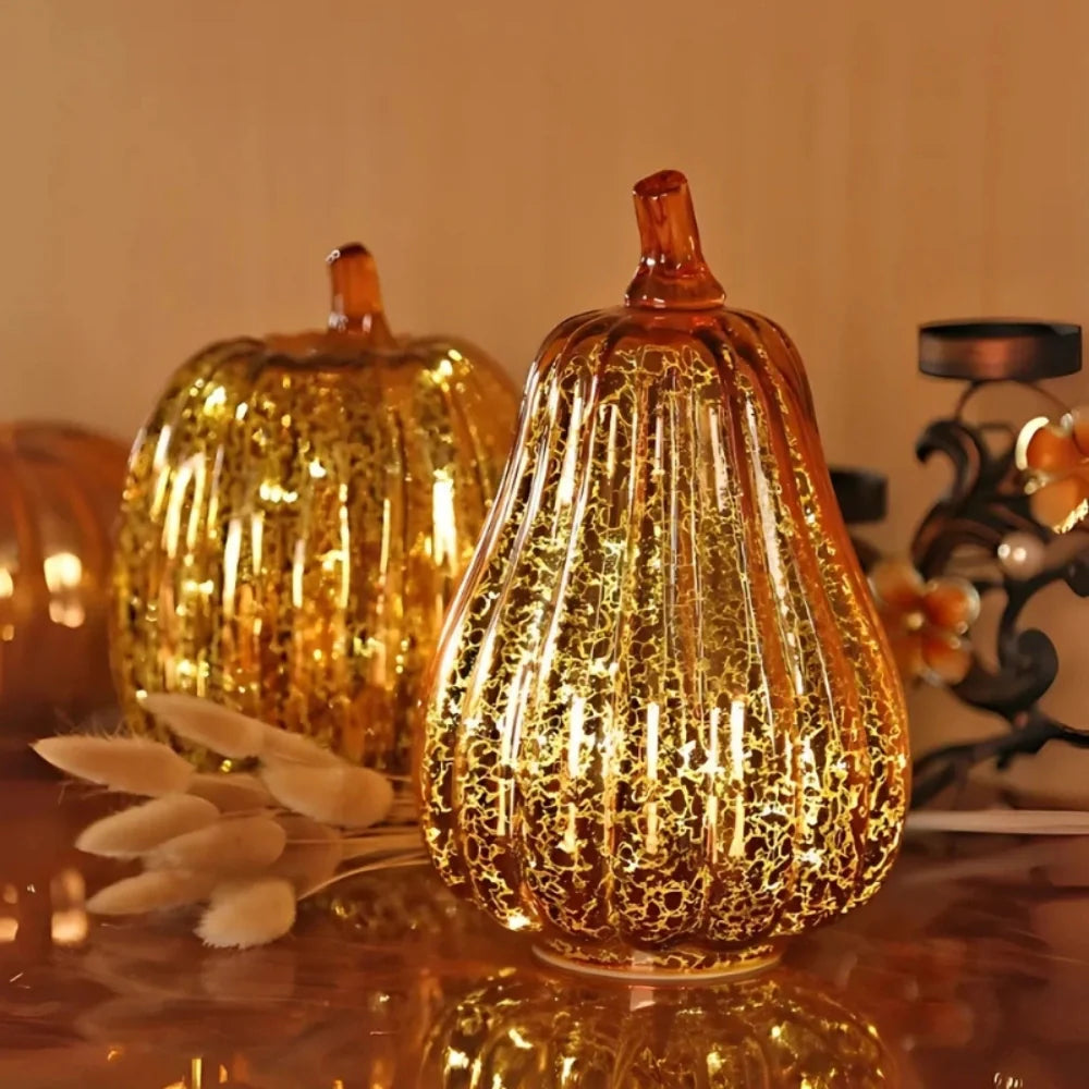 Handblown Glass Ambient Lamp - Warm White Light for Cozy Room Lighting 1