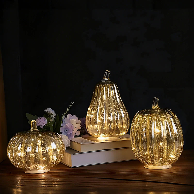 Handblown Glass Ambient Lamp - Warm White Light for Cozy Room Lighting 11
